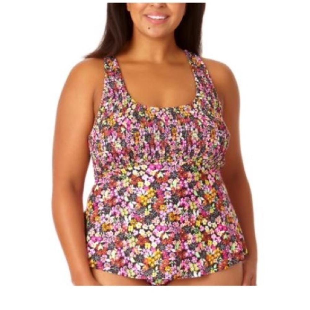 Salt + Cove Juniors' Plus Size Fly Away Floral-Print Tankini Top, Floral Print 3